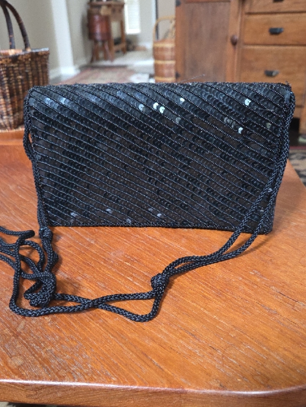 Magid Black Sequin Shoulder Bag
